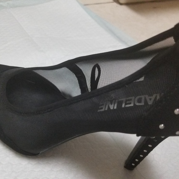 Black Madeline Girl Rhinestone suede heels - Picture 3 of 3